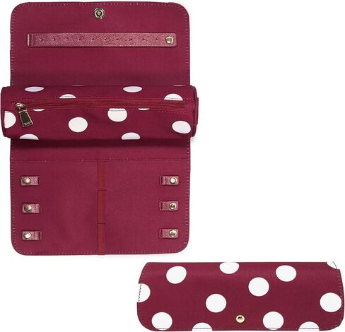 Kate Spade New York Travel Jewelry Case Organizer ، صندوق مجوهرات النسيج للنساء ، منظم المجوهرات اللطيفات يحمل قلادات ، حلقات ، أساور ، لفة المجوهرات الصغيرة (Safari Floral) in Kuwait