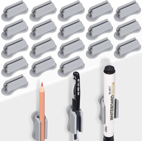 Pen Holder for Desk, 20 PACK Adhesive Silicone Pen Holder for Classroom Clipboard Attachment, Marker Holder, Pencil Holder,Marker Clip for Desk,Classroom,Office Accessories (Red) in Kuwait