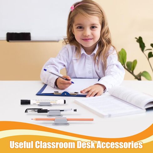 Pen Holder for Desk, 20 PACK Adhesive Silicone Pen Holder for Classroom Clipboard Attachment, Marker Holder, Pencil Holder,Marker Clip for Desk,Classroom,Office Accessories (Red) in Kuwait