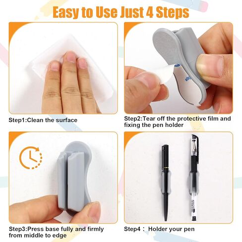 Pen Holder for Desk, 20 PACK Adhesive Silicone Pen Holder for Classroom Clipboard Attachment, Marker Holder, Pencil Holder,Marker Clip for Desk,Classroom,Office Accessories (Red) in Kuwait