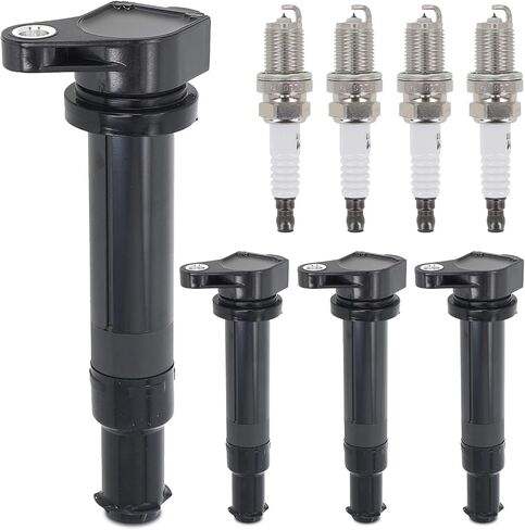 Sorghum Ignition Coil Pack and Spark Plugs Compatible with Toyota Matrix Corolla C-HR Scion xD Replace# UF596 90919-02252 90919-02258 C1714 E1096 GN10341 Set of 4 in Kuwait