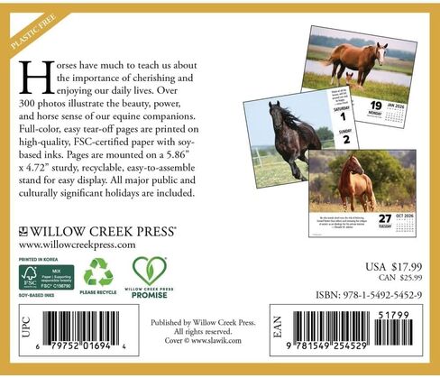 Willow Creek Press What Horses Teach Us Daily 2025 Box/Desk Calendar (5.86" x 4.72") in Saudi Arabia