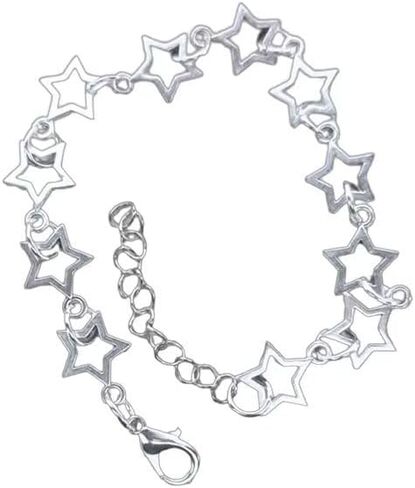 Todu Vintage Y2k Star Pearl Heart Beaded Chain Lightweight Punk Bracelet Aesthetic Accessories Christmas Jewelry Gifts For Women in Kuwait