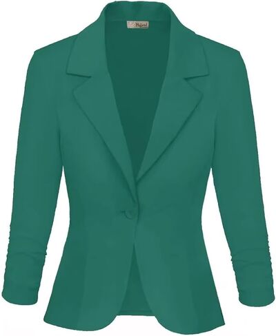 Hybrid & Company Women's Lightweight Casual Work Office Stretch Ponte Cardigan Blazer Jacket Made in USA in Kuwait