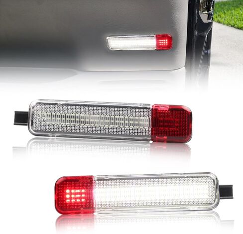 LED Interior Door Light Door Panel Courtesy Light for Chevy GMC Silverado/Sierra C/K 1500 2500 3500 Yukon Tahoe Cadi-llac Escalade Avalanche Hum-mer H2 Suburban Red White Warning Light, 2 PCS in Saudi Arabia