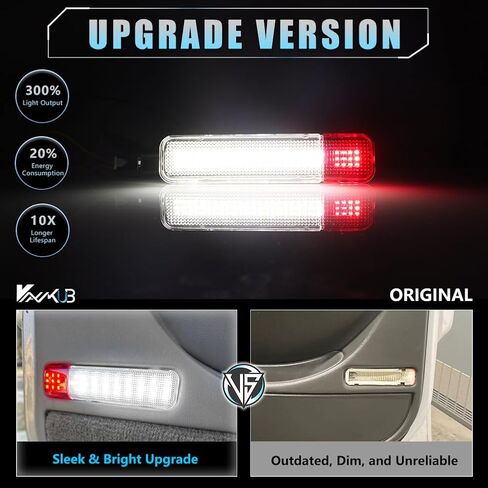 LED Interior Door Light Door Panel Courtesy Light for Chevy GMC Silverado/Sierra C/K 1500 2500 3500 Yukon Tahoe Cadi-llac Escalade Avalanche Hum-mer H2 Suburban Red White Warning Light, 2 PCS in Saudi Arabia