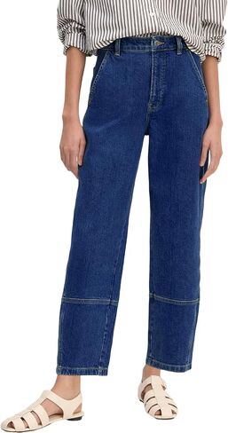 EVALESS Barrel Jeans for Women High Waisted Wide Leg Cropped Denim Pants Baggy Boyfriend Jean in Kuwait