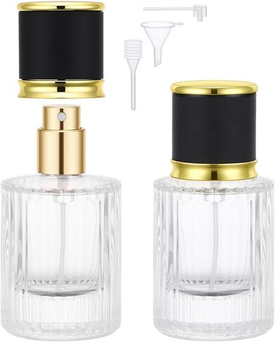 Segbeauty 30ml Fine Mist Spray Bottle, 1oz Perfume Spray Bottle Refillable, 2pcs Perfume Bottles Empty Vintage, Glass Travel Bottles for Toiletry, Fragrance Cologne Atomizer Perfume Container for Men in Kuwait
