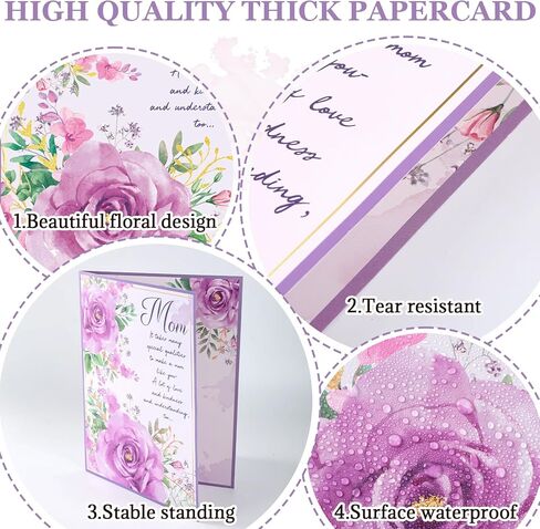 Jumbo Happy Birthday Card for Mom with Envelope Mother Birthday Greeting Card Gift from Son Daughter Guest Book Signature for Mom Birthday Big Shaped Jumbo Floral Card 14 x 21.26 inch in Kuwait