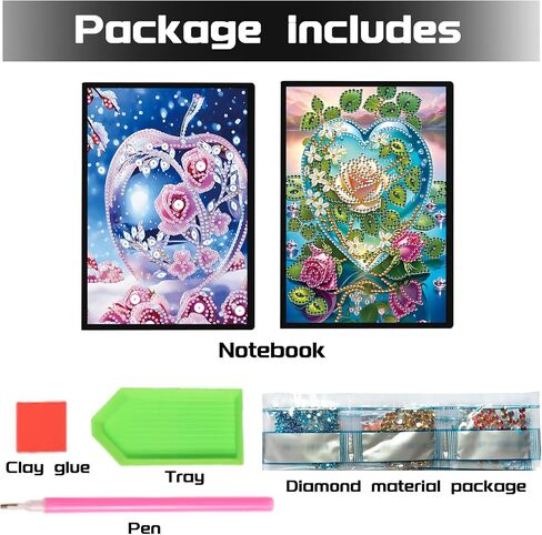 JISHSHAY 2 Pcs Diamond Art Notebooks Kits for Adults Diamond Painting Notebook Kits Diamond Painting Journal Kit DIY Crystal Art Notebook Kit Gem Painting Leather Journal Blank Journal A5 Dog Owl in Saudi Arabia