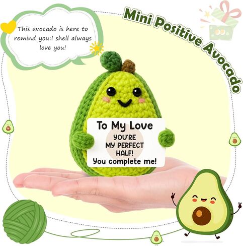 Positive Crochet Avocado Emotional Cheer Support Crochet Mini Handmade Fathers Day Graduation Birthday Gifts for Women Coworker Friends Student in Kuwait