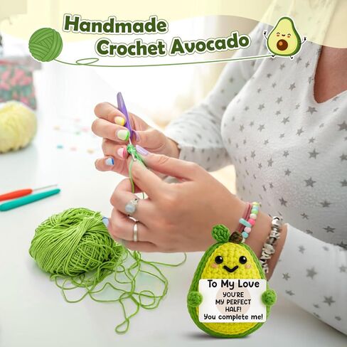 Positive Crochet Avocado Emotional Cheer Support Crochet Mini Handmade Fathers Day Graduation Birthday Gifts for Women Coworker Friends Student in Kuwait