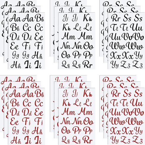 18 Sheet Iron Letters Iron on Letters Cursive Heat Transfer Letters for T Shirts Clothing Stockings Printing Craft Decoration (Golden, Silver) in Saudi Arabia