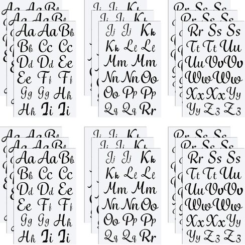 18 Sheet Iron Letters Iron on Letters Cursive Heat Transfer Letters for T Shirts Clothing Stockings Printing Craft Decoration (Golden, Silver) in Saudi Arabia