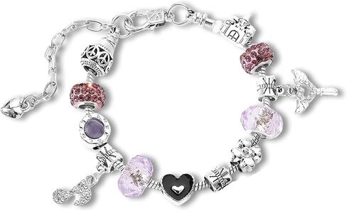 سوار Kawaii Charm للفتيات ، سوار الفولاذ المقاوم للصدأ الفضي القابل للتعديل ، سوار الرسوم المتحركة مناسبة للنساء هدية عطلة in Saudi Arabia