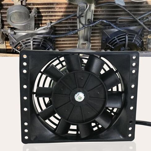 2PCS 12 Inch Universal Slim Fan Push Pull Electric Radiator Cooling 12V 80W Mount Kit Black in Kuwait