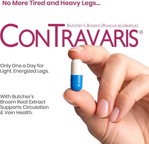 Promotes Healthy Circulation & Leg Vein Support Supplement with Ruscus Aculeatus, Supports Leg Health - 60ct in Saudi Arabia