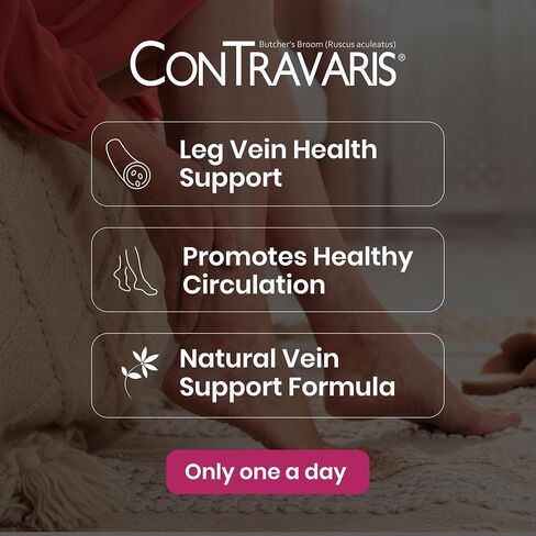 Promotes Healthy Circulation & Leg Vein Support Supplement with Ruscus Aculeatus, Supports Leg Health - 60ct in Saudi Arabia