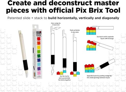 Pix Brix Pixel Art Puzzle Bricks - 6,000 Piece Pixel Art Container, 12 Color Medium Palette - Interlocking Building Bricks, Create 2D and 3D Builds Without Water or Glue - Stem Toys, Ages 6 Plus in Saudi Arabia