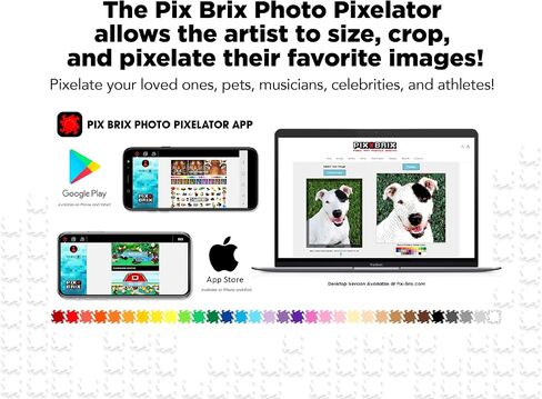Pix Brix Pixel Art Puzzle Bricks - 6,000 Piece Pixel Art Container, 12 Color Medium Palette - Interlocking Building Bricks, Create 2D and 3D Builds Without Water or Glue - Stem Toys, Ages 6 Plus in Saudi Arabia