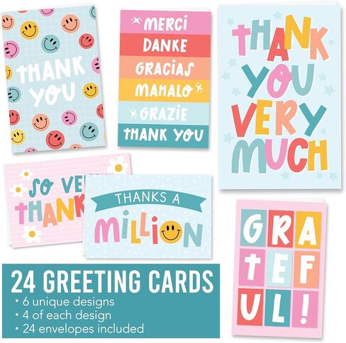 54 Colorful Bulk Thank You Cards And Envelopes - Wedding Thank You Cards With Envelopes Bulk, Baby Shower Thank You Card, Teacher Thank You Card Bulk, Graduation Thank You Notes With Envelopes Set in Saudi Arabia