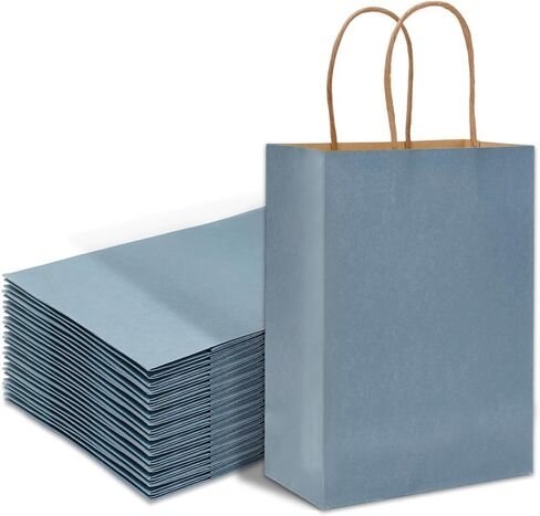 Whaline 24pcs Sage Green Kraft Paper Paps Party Party Favors حقائب الهدايا مع مقابض تسوق البقالة. in Saudi Arabia