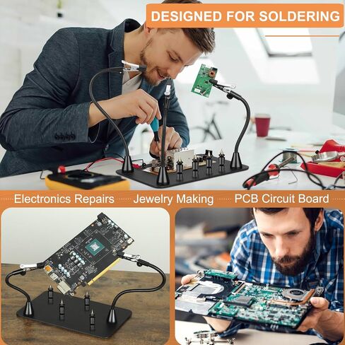 drdefi المغناطيسي مساعدة الأيدي لحام اليد الثالثة، محطة لحام drdefi مع مقاطع التمساح PCB لوحة الدائرة أداة حامل 4 أذرع معقوفة قاعدة غير قابلة للانزلاق لإصلاح الإلكترونيات هواية المجوهرات in Kuwait
