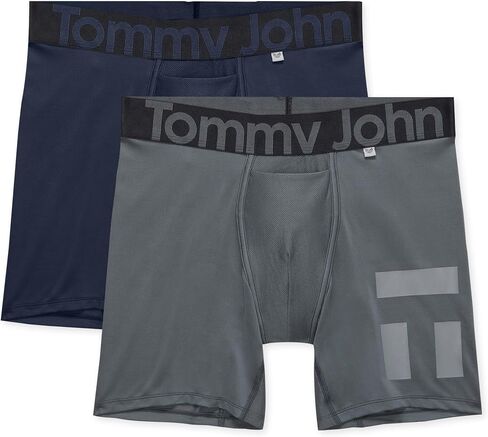 Tommy John Men’s Underwear, 360 Sport Trunks Hammock Pouch, Mid-Length 6" Inseam, Moisture Wicking Underwear, Soft Breathable Waistband Boxer Briefs, Turbulence, Large in Saudi Arabia