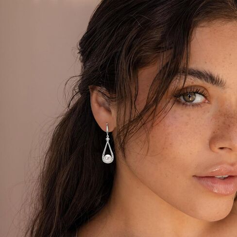 Freshwater Pearl Drop Earrings for Women, Sterling Silver Pearl Dangle Earrings Wedding Jewelry Gift for Bride Bridesmaid in Kuwait