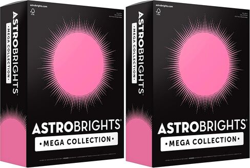 Astrobrights Mega Collection ، ورق ملون ، وردي نيون ، 625 صفائح ، 24 رطل/89 GSM ، 8.5 "× 11 - المزيد من الأوراق! (91673) in Kuwait