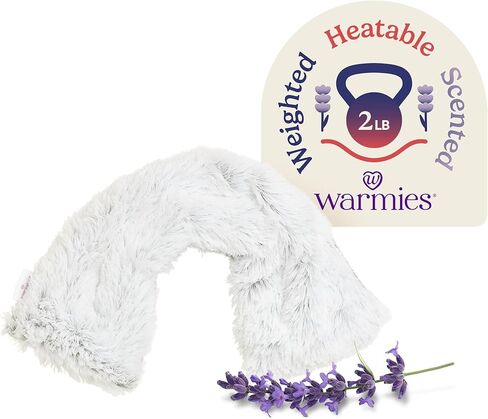 Warmies Darmavable Drick & Counder Wrap - وسادة فخمة للتدفئة والتبريد للاسترخاء المهدئ - مرجح ودفء الرقبة مع اللافندر المعطر - وسادة حرارة الميكروويف للأوجاع والألم - الأرجواني in Kuwait