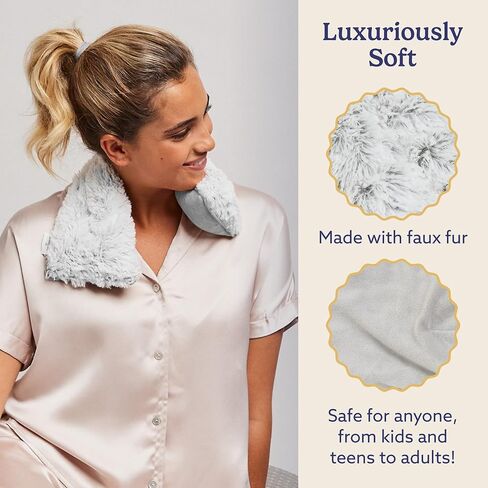 Warmies Darmavable Drick & Counder Wrap - وسادة فخمة للتدفئة والتبريد للاسترخاء المهدئ - مرجح ودفء الرقبة مع اللافندر المعطر - وسادة حرارة الميكروويف للأوجاع والألم - الأرجواني in Kuwait