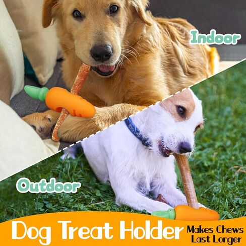 Bully Stick Holder, Dog Bone Treat Chew Holder for Dogs Safety, Heavy Duty Bully Stick Holder for Small Medium Large Dogs - No More Swallowed Ends (Bunny Head & Carrot Style) in Saudi Arabia