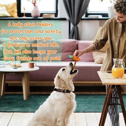 Bully Stick Holder, Dog Bone Treat Chew Holder for Dogs Safety, Heavy Duty Bully Stick Holder for Small Medium Large Dogs - No More Swallowed Ends (Bunny Head & Carrot Style) in Saudi Arabia