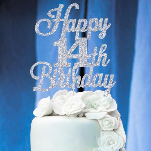 Happy 28th Birthday Cake Toppers Silver Glitter, Cheers to 28 Years Old Bday Decoration 28th Anniversary Cake Topper, Twenty-eight Theme Cake Decorations for Birthday Anniversary Party in Saudi Arabia