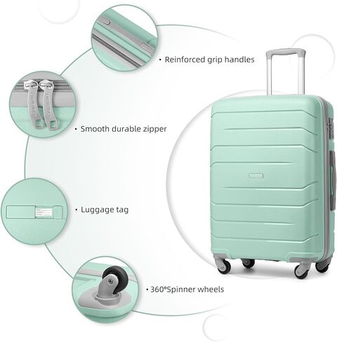 مجموعة أمتعة Larvender مجموعة 5 قطع ، حقائب قابلة للتوسيع للأمتعة الصلبة PP مع قفل TSA عجلات TSA ، حقيبة متداول خفيفة الوزن للرجال والنساء ، اللافندر in Kuwait