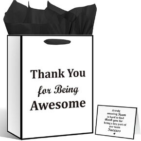 We Appreciate You Gift Bag with Tissue Paper Greeting Card Thank You Gift Wrapping Bag with Handle for Pastor Employee Staff Inspirational Gifts Teacher Doctor Retirement Appreciation Christmas Party Decor﻿ in Kuwait
