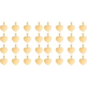 UNICRAFTALE 16pcs Heart Stamping Blank Tag Golden Smooth Charm Stainless Steel Charm Heart Metal Pendant for Necklace Jewelry Making 16mm,5x3mm Hole in Kuwait