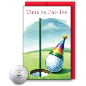 Golf Birthday Card with a Red Envelope - Linen Cardstock - Funny Golf Birthday Card for Dad, Father-in-Law or Boyfriend in Kuwait