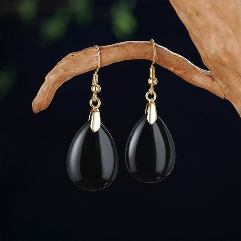 Boho Multiple Style Natural Stone Earrings for Women Unique Healing Gemstone Energy Hypoallergenic Lightweight Dangle Drop Earrings Multiple Styles Earrings Jewelry for Birthday Party Gift in Kuwait