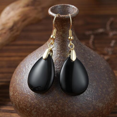 Boho Multiple Style Natural Stone Earrings for Women Unique Healing Gemstone Energy Hypoallergenic Lightweight Dangle Drop Earrings Multiple Styles Earrings Jewelry for Birthday Party Gift in Kuwait