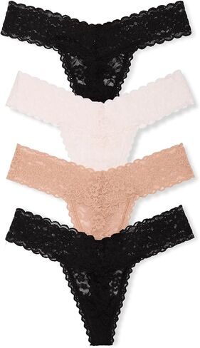 Victoria's Secret Women's Lace Thong Underwear, Panties for Women, Multi Pack, Bows Mix (M) in Kuwait
