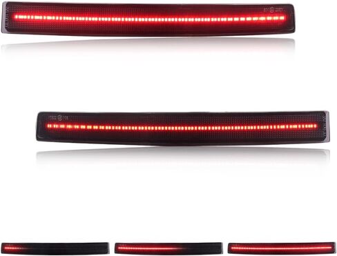 Rear Bumper Reflector Compatible with Infiniti FX35 FX45 2003-2008, [DOT] [IP67 Waterproof] Rear Bumper Reflector Housing [No Bulbs], 2 PCS, Sleek Red Lens in Kuwait