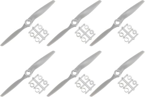 MECCANIXITY 6Pcs 8x6 Inch Propeller RC Propellers 2-Vane Blades Props Gray with Adapter Rings for RC Airplane Aircraft Prop Replacement in Kuwait