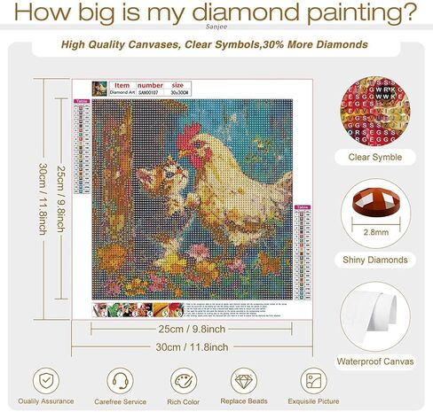 Sanjee Dog and Cat Diamond Art Kits for Adults Beginner,Diamond Painting Dog Cat Kit,5D DIY Round Full Drill Diamond Dots Paintings for Home Wall Decoration Gift, 12x16inch in Saudi Arabia