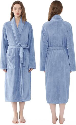 Soft Robe For Women，Warm Plush Bath Robes Female，Spa Towel After Shower Lightweight Long Bathrobe in Saudi Arabia