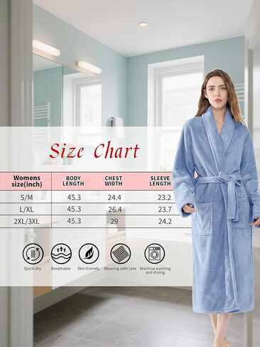 Soft Robe For Women，Warm Plush Bath Robes Female，Spa Towel After Shower Lightweight Long Bathrobe in Saudi Arabia