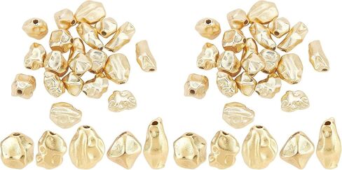 PH PandaHall 20pcs Twist Brass Beads, 5 Styles 18K Gold Plated Spacer & Irregular Beads for Necklace, Bracelet & Earring Jewelry Making in Saudi Arabia
