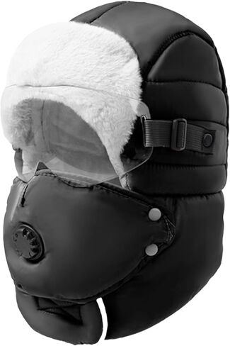 KXF 3 in 1 Winter Trapper Warm Warm Hat Hindproof Faux Fucl Cine Cloy Convers in Kuwait