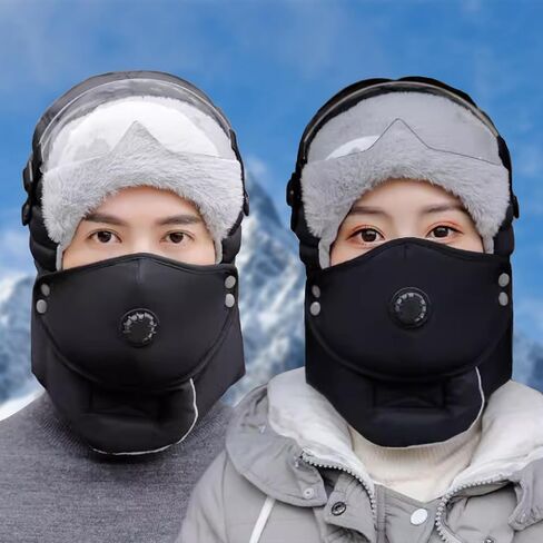 KXF 3 in 1 Winter Trapper Warm Warm Hat Hindproof Faux Fucl Cine Cloy Convers in Kuwait